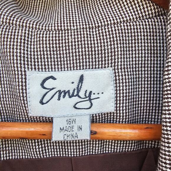 Emily Double Breasted Blazer Brown Size 16W - Picture 4 of 5